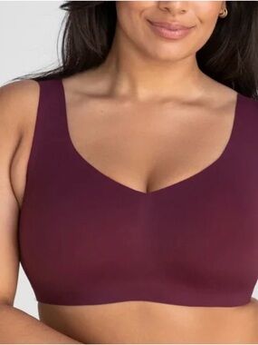 Honey Love Liftawear V-Neck Sports Bra Fig Sz Large Shapewear Comfy Red